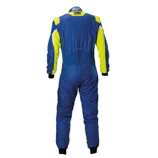 Kombinezon OMP Tecnica Evo MY23 niebieski/żółty (FIA)