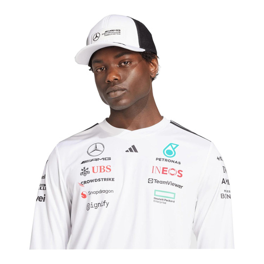 Koszulka z długim rękawem Team Mercedes AMG F1 biała