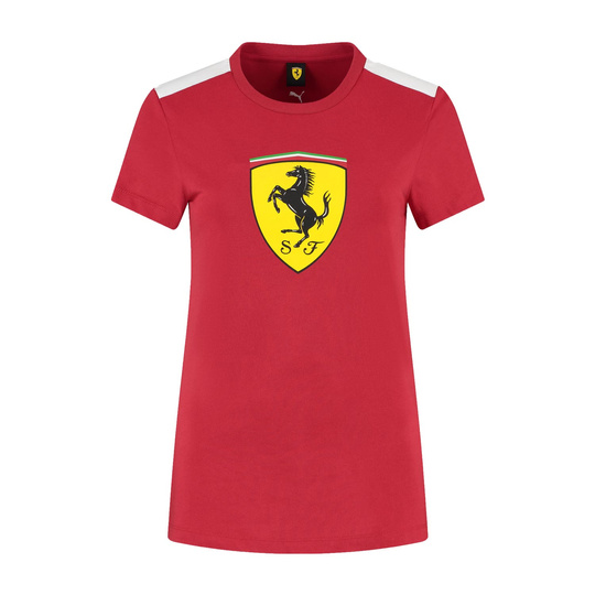 Koszulka t-shirt damska Shield Scuderia Ferrari F1 czerwona