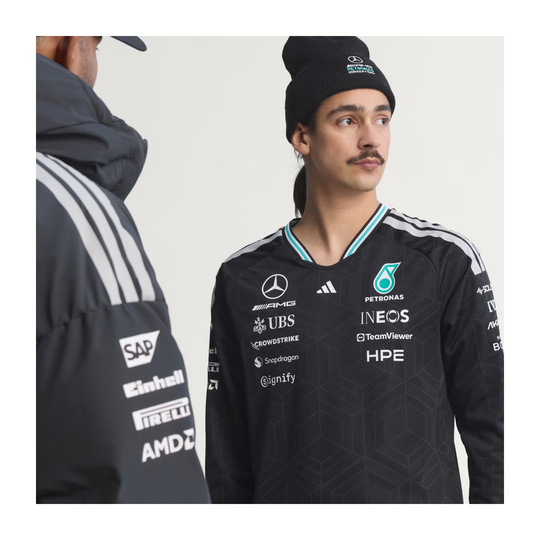Koszulka z długim rękawem Authentic Team Mercedes AMG F1 2026 czarna