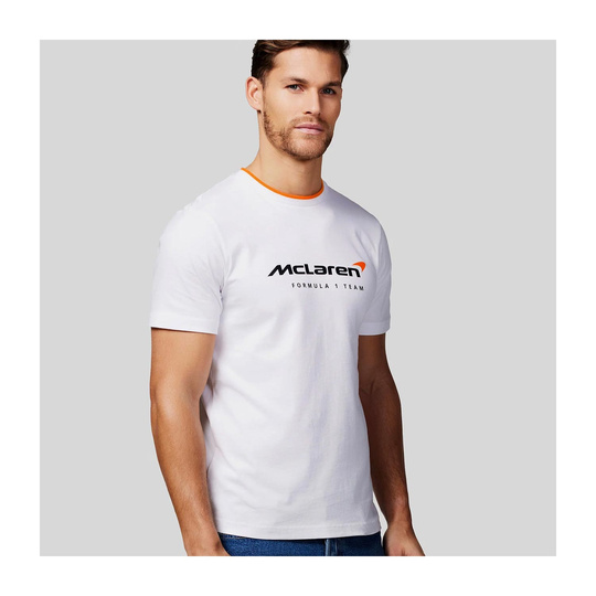 Koszulka t-shirt męska Essentials biała McLaren F1 2025