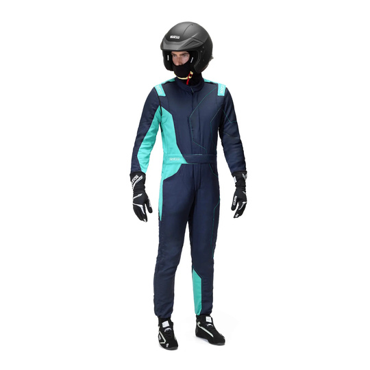 Kombinezon wyścigowy Sparco SPRINT Advanced Asymetrical granatowo-zielony (FIA)
