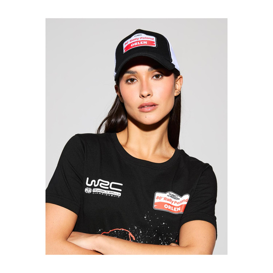 Czapka baseballowa męska Trucker czarna Rally Poland WRC 