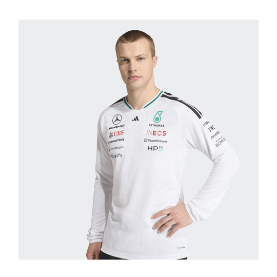 Koszulka z długim rękawem Authentic Team Mercedes AMG F1 2026 biała